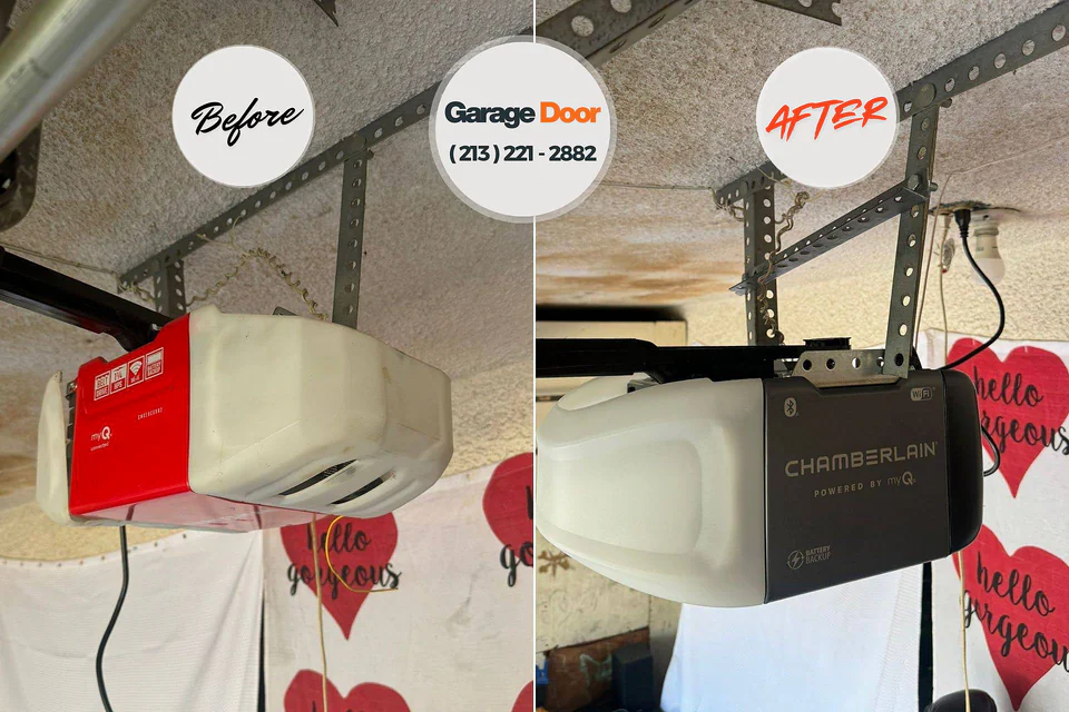 Before and after: garage door repair Cynthiana, KY